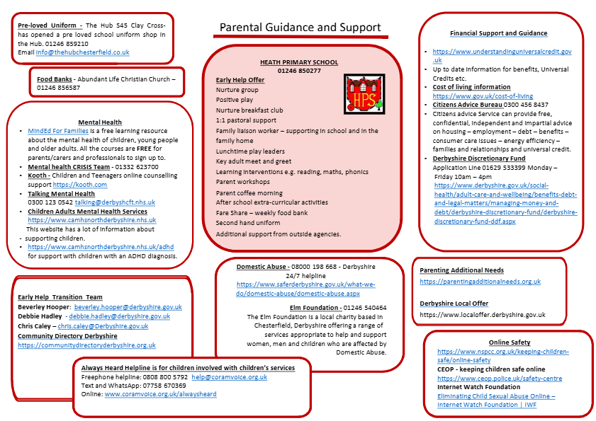Parental Guidance and Support - Heath Primary School